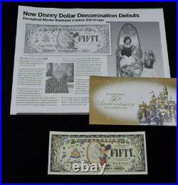 Disney Dollar $50 Boyer Disneyland 50th Anniversary Charles 50 Fifty LOW NUMBER