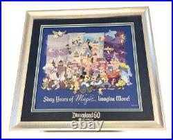 Disney LE Framed 9 Pin Set Disneyland 60th Anniversary Diamond Celebration Frame