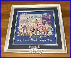 Disney LE Framed 9 Pin Set Disneyland 60th Anniversary Diamond Celebration Frame