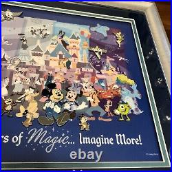 Disney LE Framed 9 Pin Set Disneyland 60th Anniversary Diamond Celebration Frame