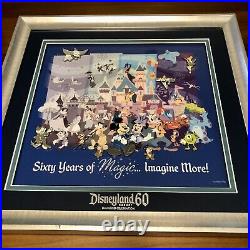 Disney LE Framed 9 Pin Set Disneyland 60th Anniversary Diamond Celebration Frame