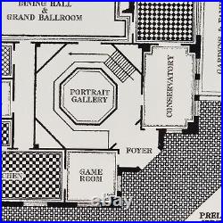 Disney Parks Haunted Mansion Dinner Plate First Floor Blueprint 45th Disneyland