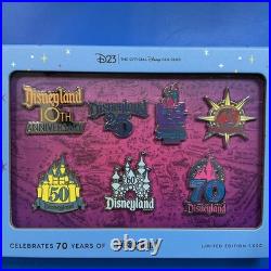Disney Pin D23 Disneyland 70th Anniversary Legacy 7 Pin Set LE 1000 DLR