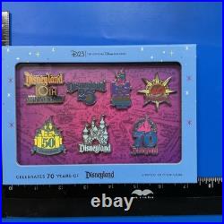 Disney Pin D23 Disneyland 70th Anniversary Legacy 7 Pin Set LE 1000 DLR