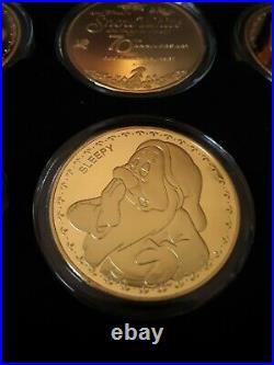 Disney SNOW WHITE 24Kt Gold Plated Coins 70th Anniversary Set No. 1407