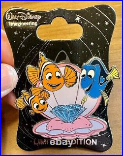 Disney WDI Disneyland 60th Anniversary Diamond LE 250 60 Pin Nemo Dory Marlin