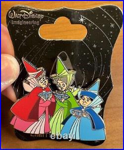 Disney WDI Disneyland 60th Diamond LE 250 Pin Flora Fauna Merrywether Fairies