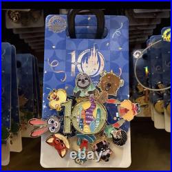 Disney pin authentic 2026 spinner 6 pins shanghai disneyland 10th anniversary