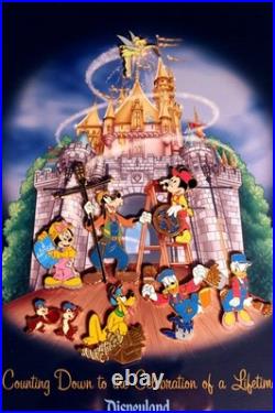 Disneyland 2005 Counting Down to the Celebration of a Lifetime Framed LE PIN SET
