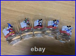 Disneyland 20th Anniversary Glass 5 pieces & Rare Mickey Mouse Retro Glass Set