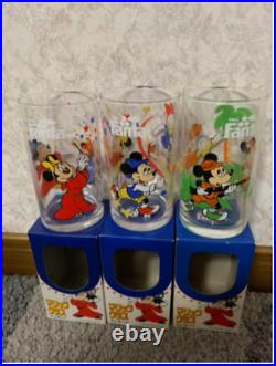 Disneyland 20th Anniversary Glass 5 pieces & Rare Mickey Mouse Retro Glass Set