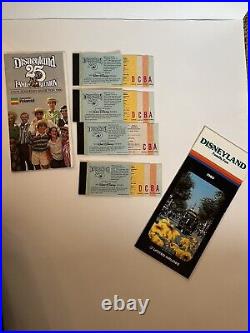 Disneyland 25th Anniversary Lot of Tickets Books and Guide 1980