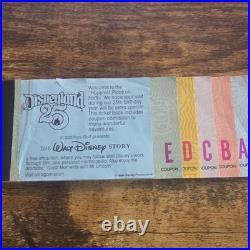 Disneyland 25th Anniversary Ticket Book Adult Admission with A-B-C-D-E Coupons