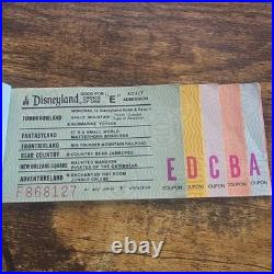 Disneyland 25th Anniversary Ticket Book Adult Admission with A-B-C-D-E Coupons
