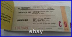 Disneyland 25th Anniversary Ticket booklet 1980 A, B, C, D, E # T387849