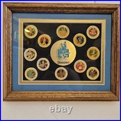 Disneyland 35th Anniversary 35 Years of Magic Framed 12 Piece Pin Set VTG 1990