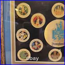 Disneyland 35th Anniversary 35 Years of Magic Framed 12 Piece Pin Set VTG 1990