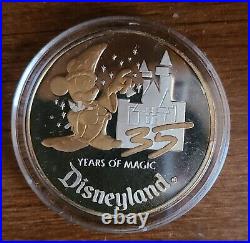 Disneyland 35th Anniversary Commemorative Limited Edition 1 Oz Silver/24k Coin