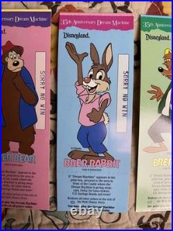 Disneyland 35th Dream Machine Tickets Splash Mountain Brer Bear, Rabbit, & Fox