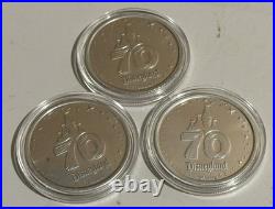 Disneyland 3 Coin Medallion Set 70th Anniversary 2025 Collectable