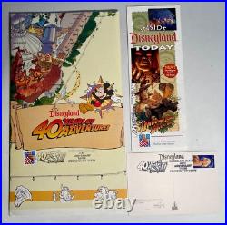 Disneyland 40 Years of Adventure Fold Out Poster Map Stamped WithJuly 17th & MORE