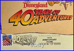 Disneyland 40 Years of Adventure Fold Out Poster Map Stamped WithJuly 17th & MORE