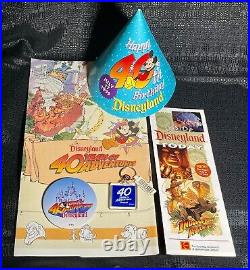 Disneyland 40th Anniversary Park Map & Birthday Hat Park Souvenir, & more