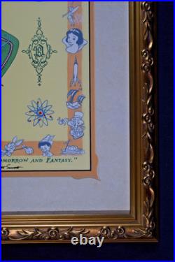 Disneyland 45th Anniversary Watch SIGNED Print 2000 Tour of the Kingdom Map Art