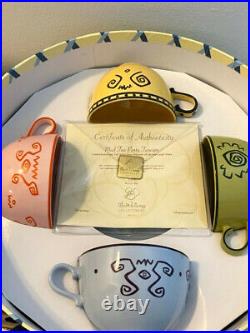 Disneyland 50th Anniversary Alice in Wonderland tea cups set LE 1500 Rare