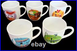 Disneyland 50th Anniversary Collectible Coffee Mug Set Shag Josh Agle New