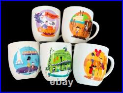 Disneyland 50th Anniversary Collectible Coffee Mug Set Shag Josh Agle New