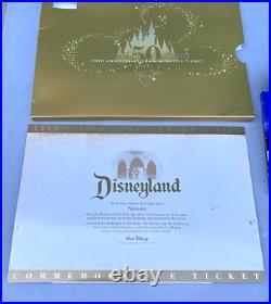 Disneyland 50th Anniversary Commemorative Ticket Unnumbered & Fold-Out Display