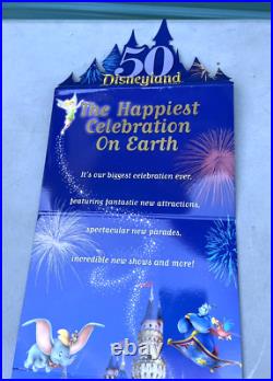 Disneyland 50th Anniversary Commemorative Ticket Unnumbered & Fold-Out Display
