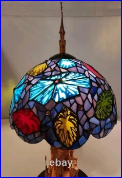Disneyland 50th Anniversary Fantasy In The Sky Disney Stained Glass Light Lamp