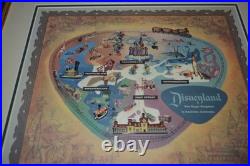 Disneyland 50th Anniversary Framed Park Map Pin Set LE 1500 w COA 2005