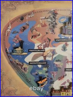 Disneyland 50th Anniversary Framed Park Map Pin Set LE 1500 w COA 2005