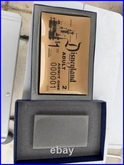 Disneyland 50th Anniversary Gold Ticket Replica #000001 CIB with COA