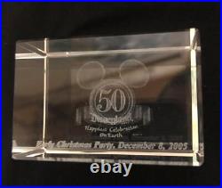 Disneyland 50th Anniversary Happiest Celebration On Earth Crystal Paper Weight
