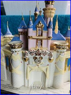 Disneyland 50th Anniversary Lenox Sleeping Beauty Castle Disney 24K Gold