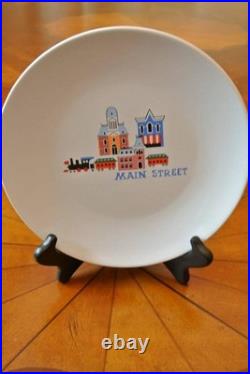 Disneyland 50th Anniversary MAIN STREET USA Train Town 11 Dinner Plate Display
