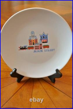 Disneyland 50th Anniversary MAIN STREET USA Train Town 11 Dinner Plate Display Disneyland 50th Anniversary MAIN STREET USA Train Town 11 Dinner Plate Display
