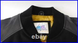 Disneyland 50th Anniversary M Black Wool & Leather Varsity Bomber Jacket LK NU