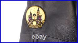 Disneyland 50th Anniversary M Black Wool & Leather Varsity Bomber Jacket LK NU
