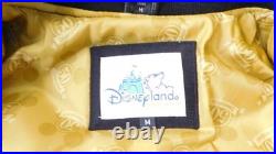 Disneyland 50th Anniversary M Black Wool & Leather Varsity Bomber Jacket LK NU