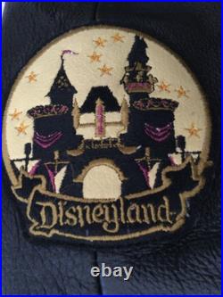 Disneyland 50th Anniversary M Black Wool & Leather Varsity Bomber Jacket LK NU