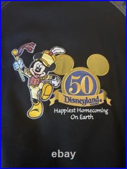 Disneyland 50th Anniversary Mickey Mouse Leather Bomber Jacket Size Large Disneyland 50th Anniversary Mickey Mouse Leather Bomber Jacket Size Large