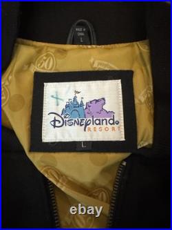 Disneyland 50th Anniversary Mickey Mouse Leather Bomber Jacket Size Large