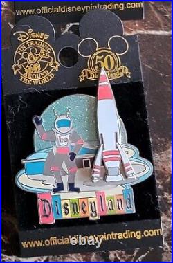 Disneyland 50th Anniversary Retro Pins 7 PINS 2005 RARE Find