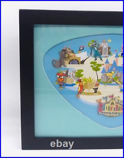 Disneyland 50th Anniversary Shag Retro Map Framed Pin Set (14.25 x 10.50)
