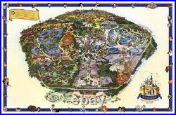 Disneyland 50th Anniversary Souvenir Park Map From 2005, approx 27 by 39